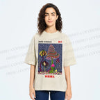 Unisex Yayoi Kusama Abstract Mushroom Printed Washed Tee