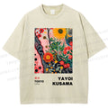 Unisex Yayoi Kusama Flower Printed Washed Tee