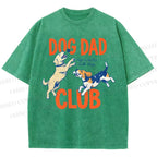 Unisex Dog Dad Club Printed Washed Tee