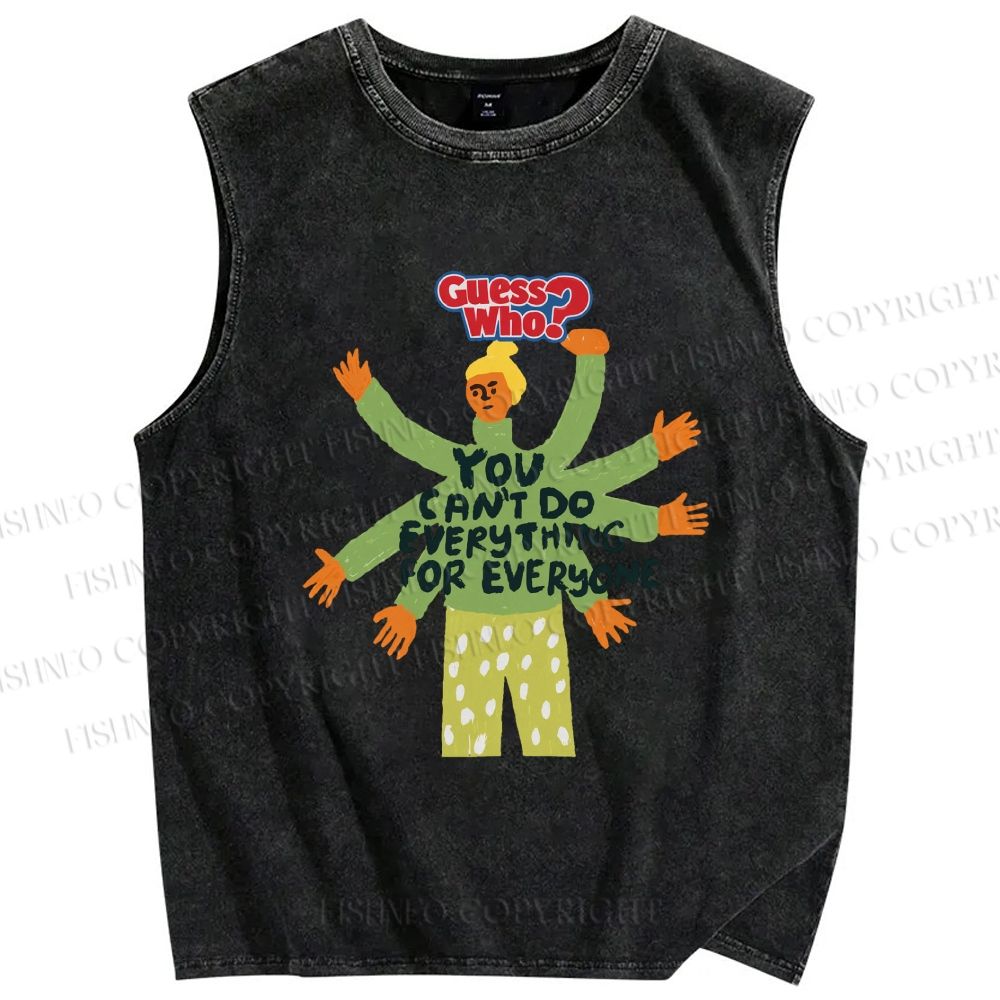 Unisex Guess Who Printed Washed Tank Top