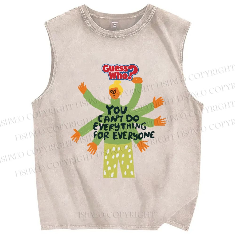 Unisex Guess Who Printed Washed Tank Top