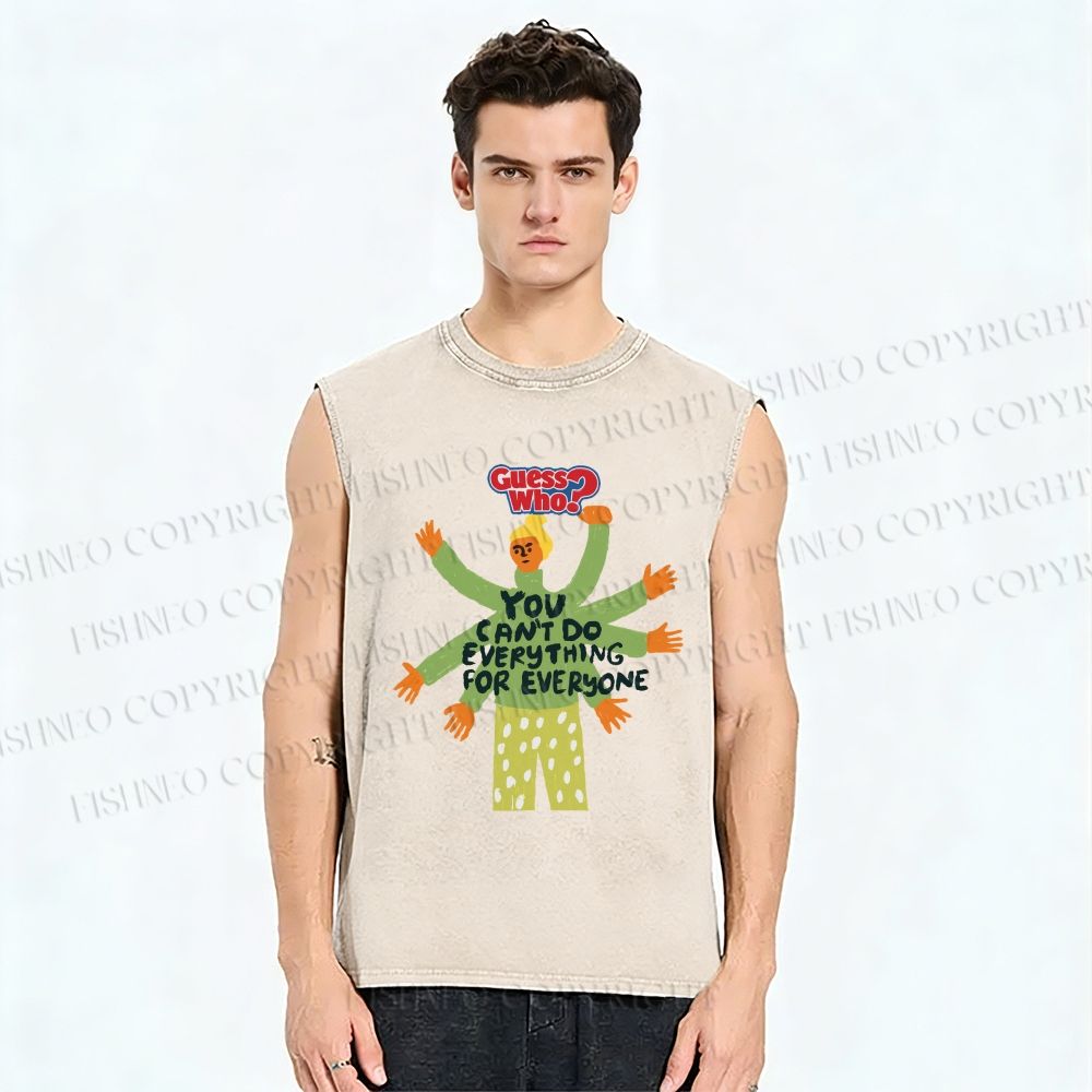 Unisex Guess Who Printed Washed Tank Top