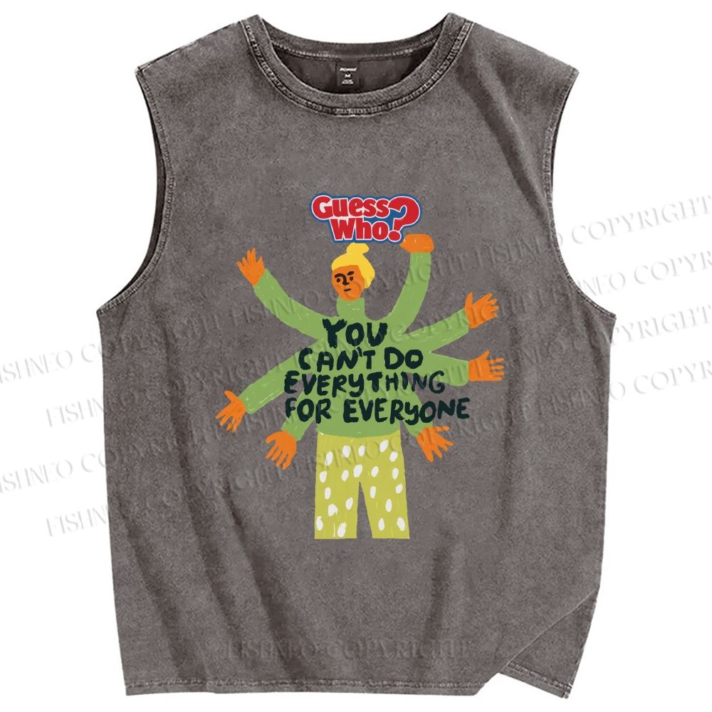 Unisex Guess Who Printed Washed Tank Top