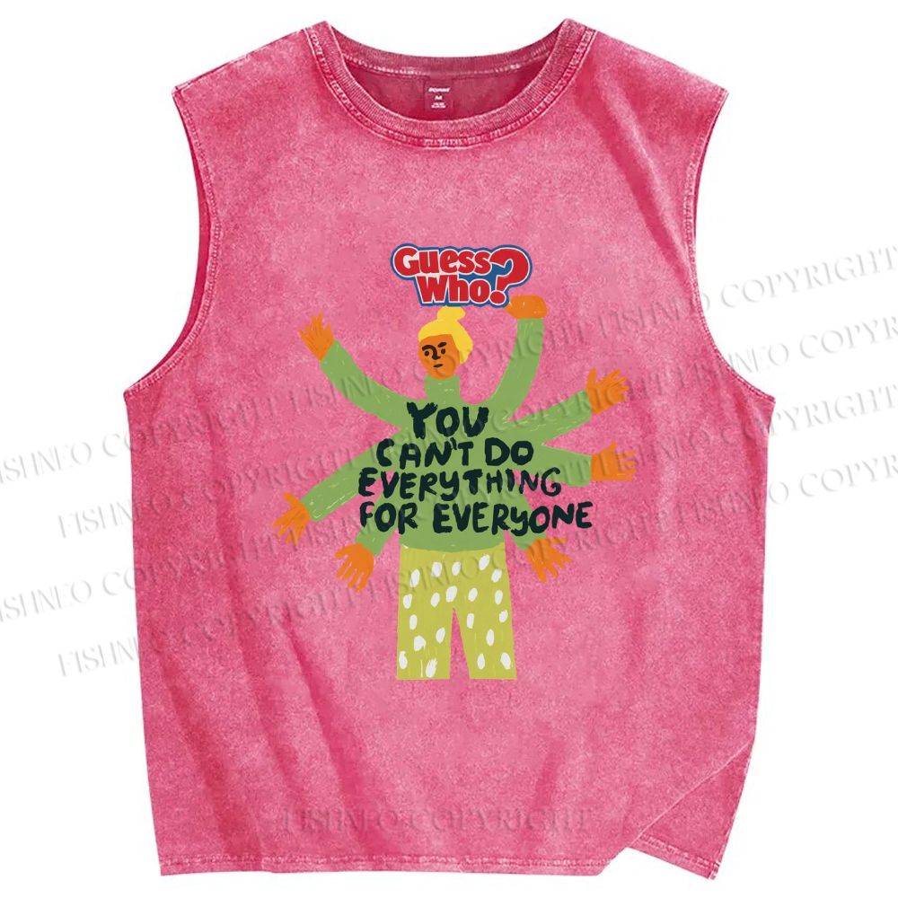 Unisex Guess Who Printed Washed Tank Top