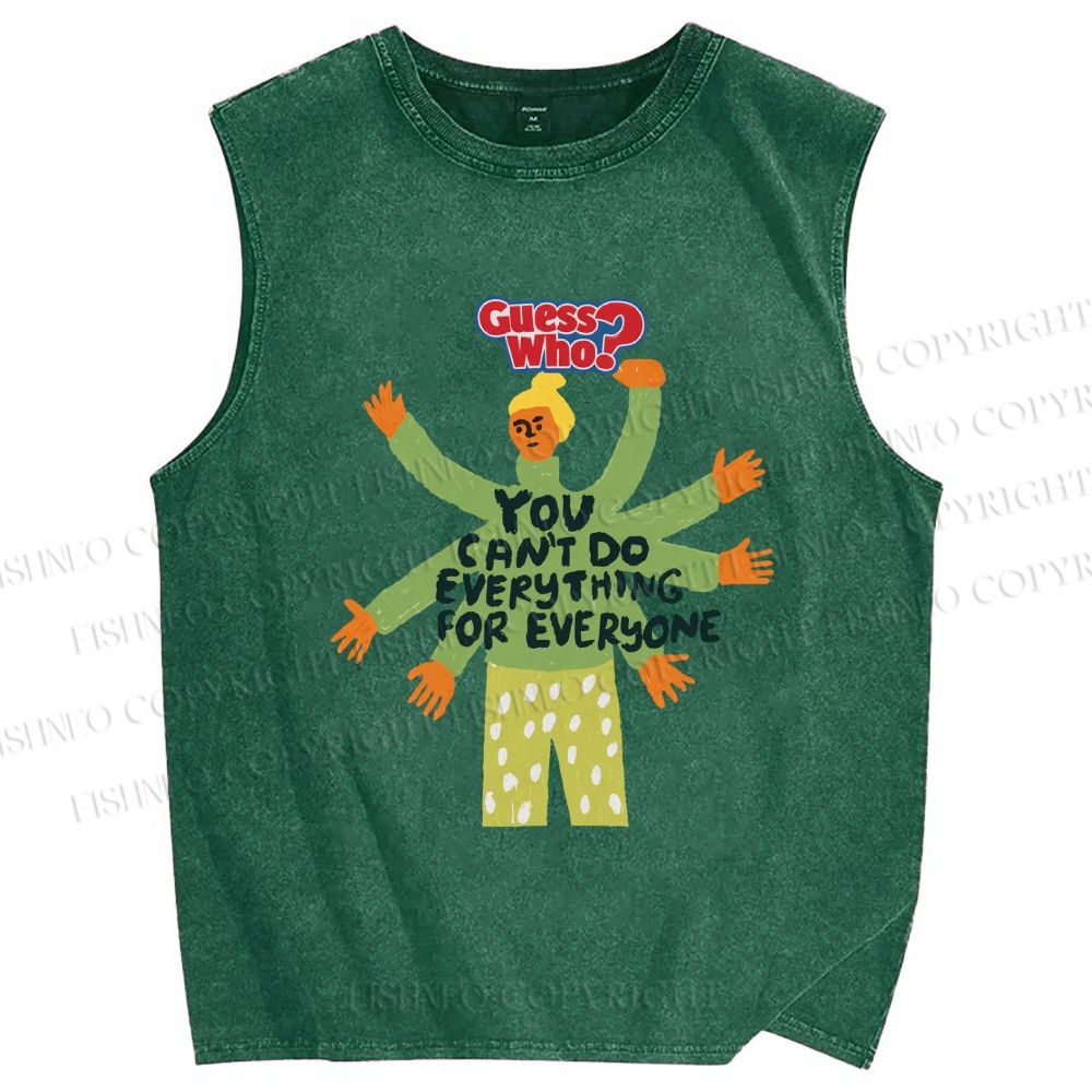 Unisex Guess Who Printed Washed Tank Top