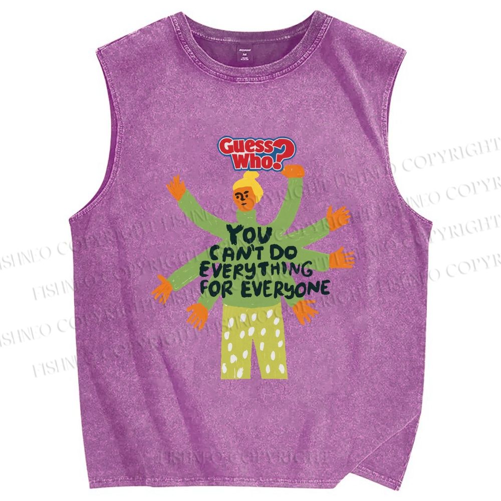 Unisex Guess Who Printed Washed Tank Top