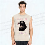 Unisex I May Be Dumb Bird Printed Washed Tank Top