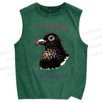 Unisex I May Be Dumb Bird Printed Washed Tank Top