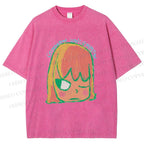 Unisex Yoshitomo Nara Dolls Printed Washed Tee