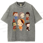 Unisex Yoshitomo Nara Dolls Printed Washed Tee
