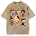 Unisex Yoshitomo Nara Dolls Printed Washed Tee