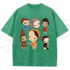 Unisex Yoshitomo Nara Dolls Printed Washed Tee