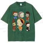 Unisex Yoshitomo Nara Dolls Printed Washed Tee