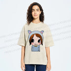 Unisex Yoshitomo Nara Dolls Printed Washed Tee