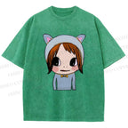 Unisex Yoshitomo Nara Dolls Printed Washed Tee