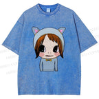 Unisex Yoshitomo Nara Dolls Printed Washed Tee