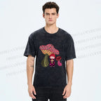 Unisex Yayoi Kusama Mushrooms Printed Washed Tee