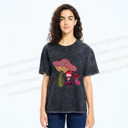 Unisex Yayoi Kusama Mushrooms Printed Washed Tee