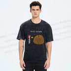 Unisex Yayoi Kusama And Pumpkin Printed Washed Tee