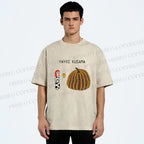 Unisex Yayoi Kusama And Pumpkin Printed Washed Tee