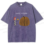 Unisex Yayoi Kusama And Pumpkin Printed Washed Tee