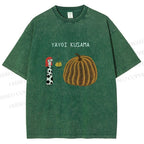 Unisex Yayoi Kusama And Pumpkin Printed Washed Tee