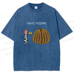 Unisex Yayoi Kusama And Pumpkin Printed Washed Tee