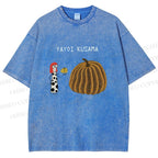 Unisex Yayoi Kusama And Pumpkin Printed Washed Tee