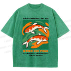 Unisex Tokyo Koi Printed Washed Tee