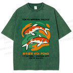 Unisex Tokyo Koi Printed Washed Tee
