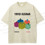 Unisex Yayoi Kusama Pumpkins Printed Washed Tee