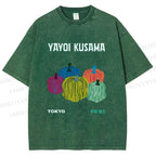 Unisex Yayoi Kusama Pumpkins Printed Washed Tee