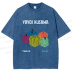 Unisex Yayoi Kusama Pumpkins Printed Washed Tee