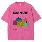 Unisex Yayoi Kusama Pumpkins Printed Washed Tee