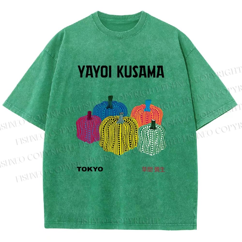 Unisex Yayoi Kusama Pumpkins Printed Washed Tee