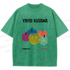 Unisex Yayoi Kusama Pumpkins Printed Washed Tee