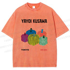 Unisex Yayoi Kusama Pumpkins Printed Washed Tee