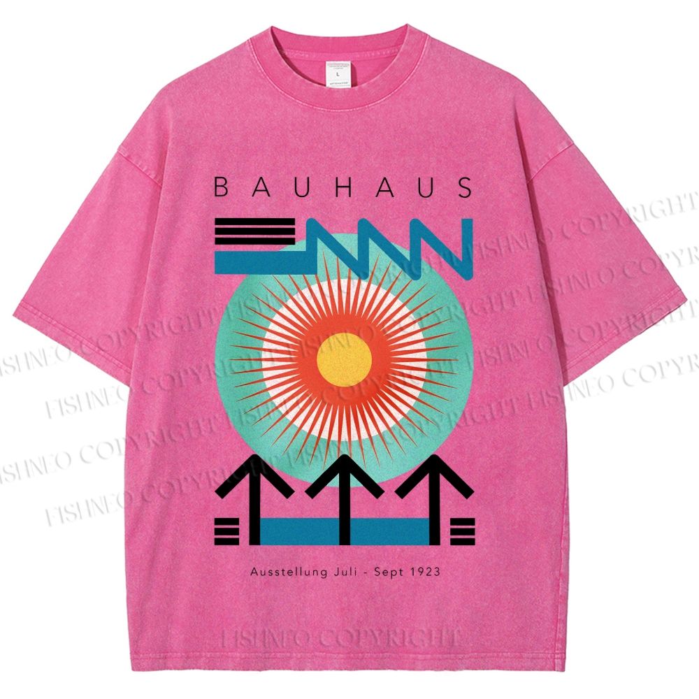 Unisex Bauhaus Geometry Printed Washed Tee
