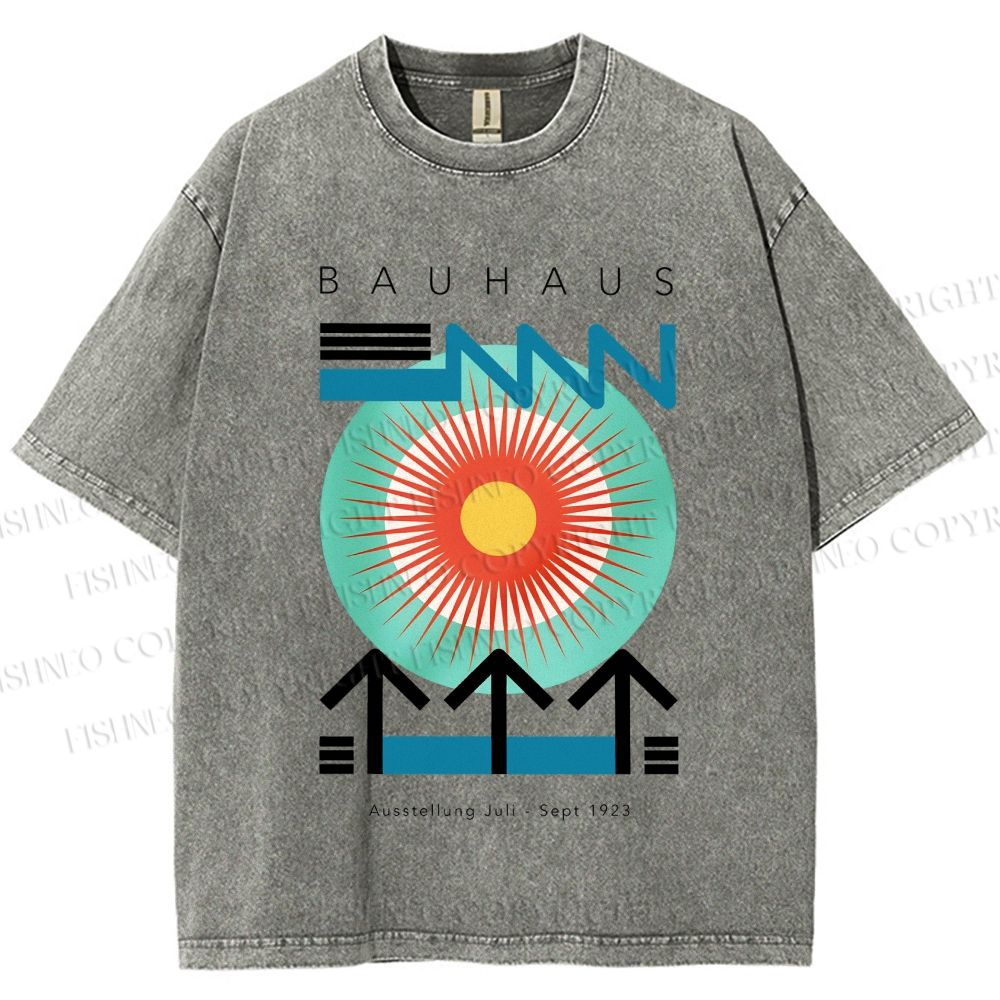 Unisex Bauhaus Geometry Printed Washed Tee