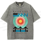 Unisex Bauhaus Geometry Printed Washed Tee
