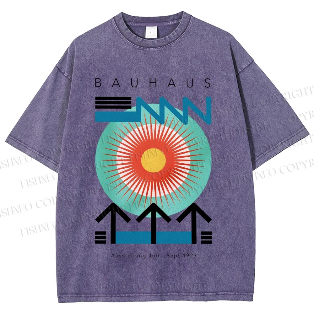 Unisex Bauhaus Geometry Printed Washed Tee