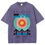 Unisex Bauhaus Geometry Printed Washed Tee