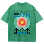 Unisex Bauhaus Geometry Printed Washed Tee
