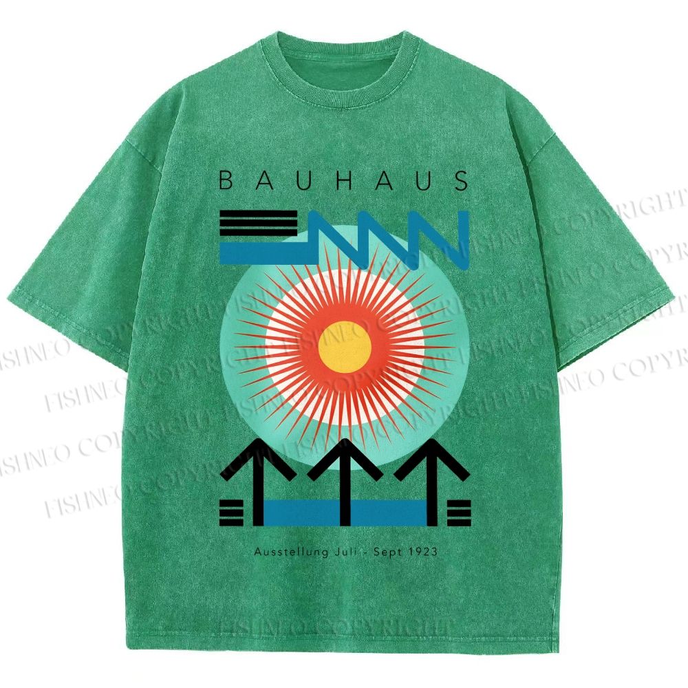 Unisex Bauhaus Geometry Printed Washed Tee
