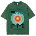 Unisex Bauhaus Geometry Printed Washed Tee