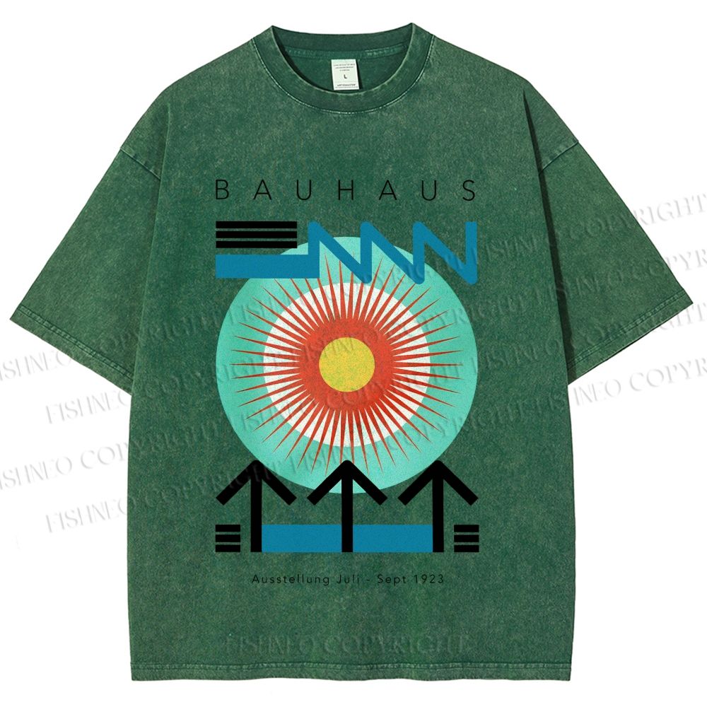 Unisex Bauhaus Geometry Printed Washed Tee