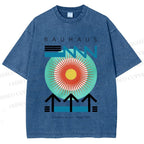 Unisex Bauhaus Geometry Printed Washed Tee