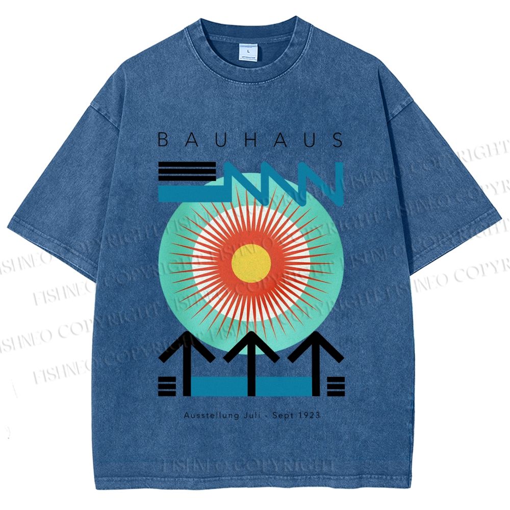 Unisex Bauhaus Geometry Printed Washed Tee