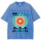 Unisex Bauhaus Geometry Printed Washed Tee