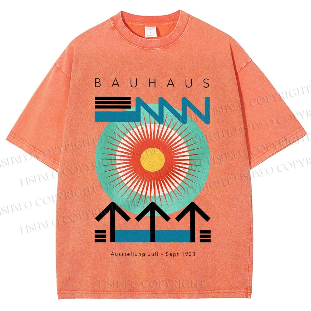 Unisex Bauhaus Geometry Printed Washed Tee